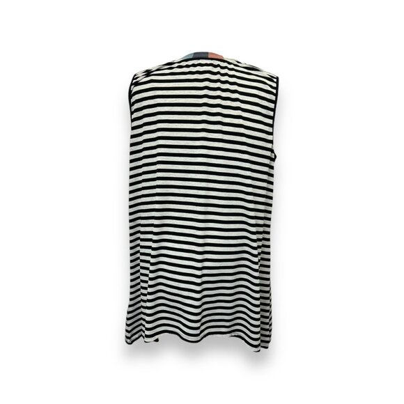Avenue Womens Striped Sleeveless Top 18/20 Multicolor Neck Trim Polyester/Rayon/ - Picture 3 of 8